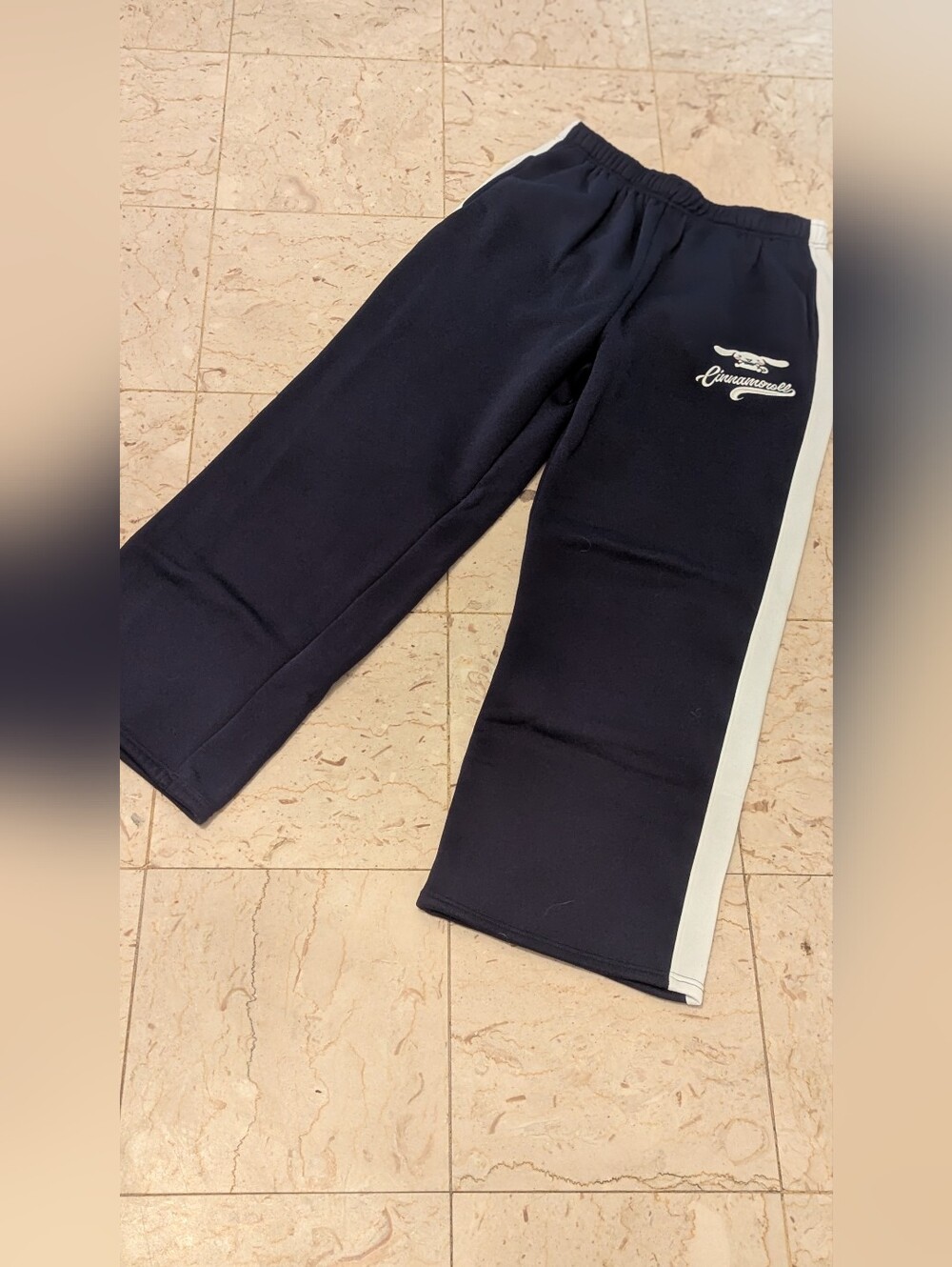 Sanrio Black Joggers with White Side Stripe